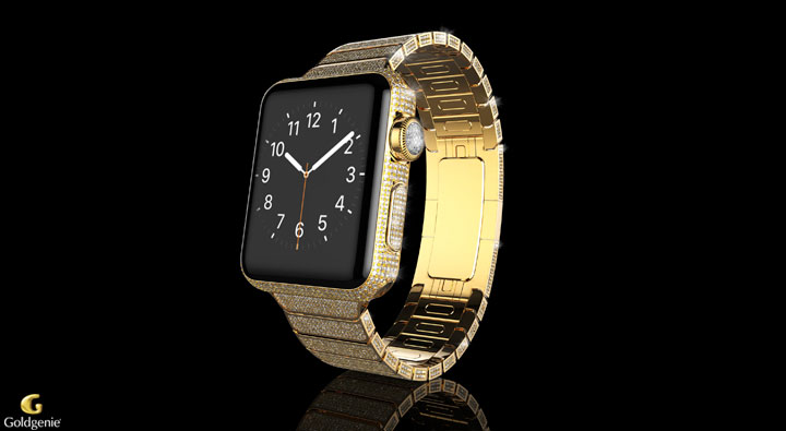 18k Gold Diamond Watch Full Countdown to Pre Order Launch of Goldgenie Spectrum Collection of Luxury Customised Apple Watches has begun