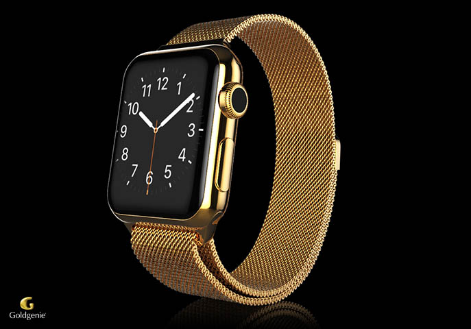 24k Gold Milanese Apple Watch 1 New Addition to our Luxury Customised Apple Watch Collection