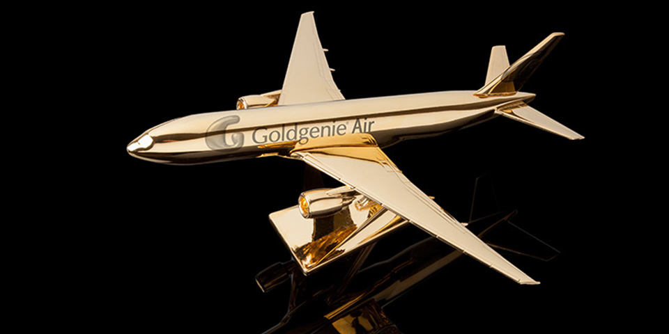 Goldgenie Air The 24K Gold Aviators Dream   The Super Model Airplane