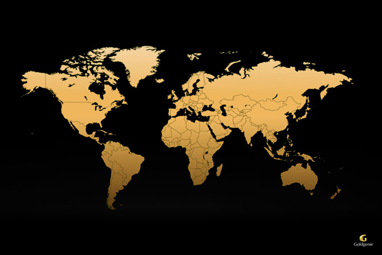 Gold-World-Map