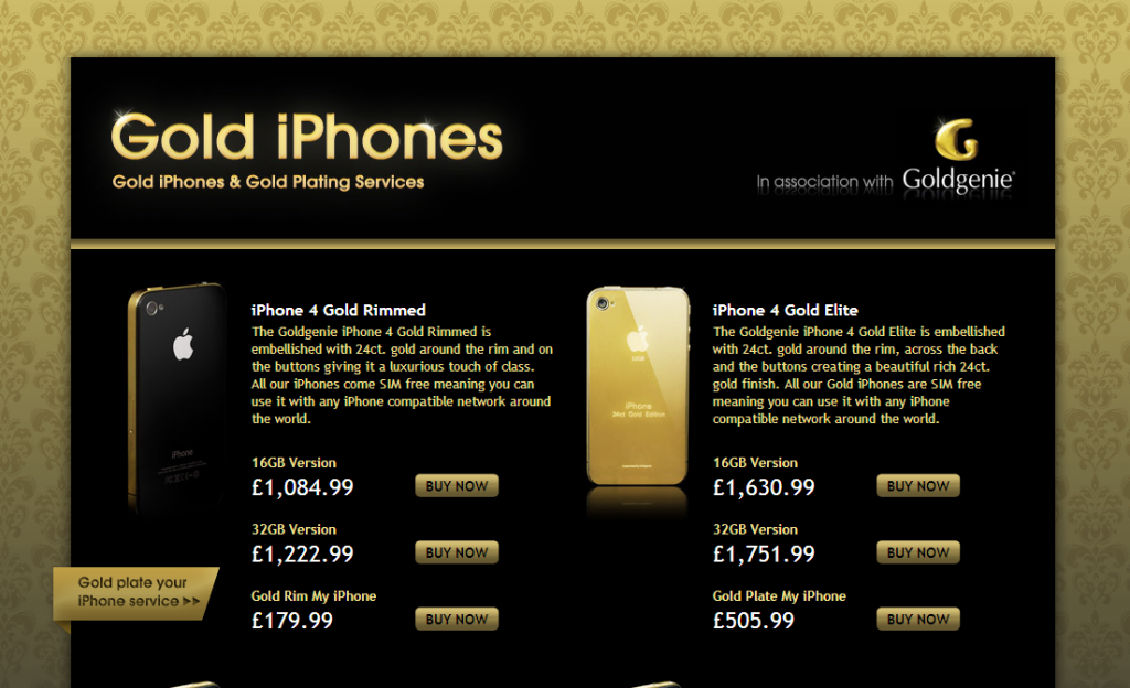 Goldgenie's GoldiPhones.co.uk Website