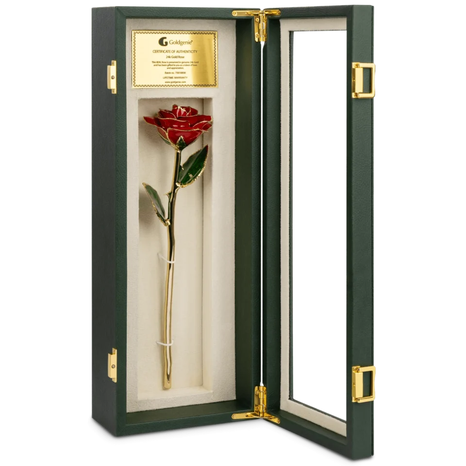 24k Gold Red Rose new