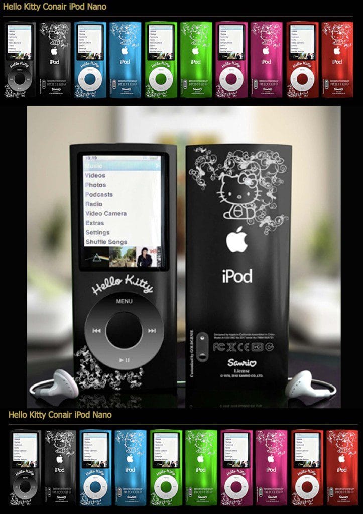 Hello Kitty iPod Nano range designed by Goldgenie