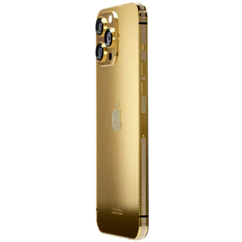 24k Gold Rose Gold Platinum iPhone 15 ProPro Max VS1 Diamond Bezel Logo