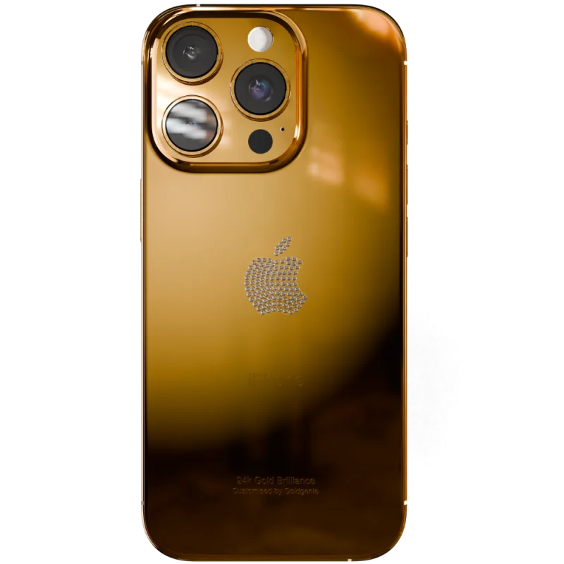 24k Gold iPhone 16 diamond Logo