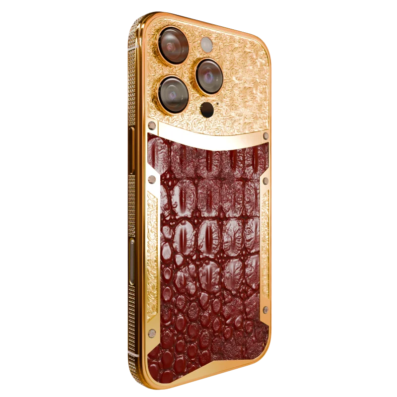 Brown Croc Diamond iPhone 16 Pro and Pro Max