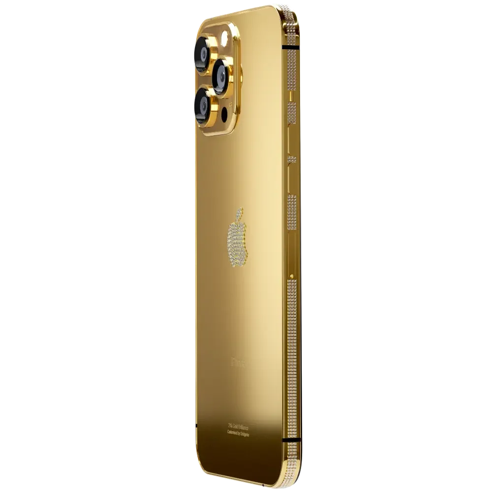 Luxury 24k Gold, Rose Gold, Platinum iPhone 16 ProPro Max with Crystal bezel & Logo