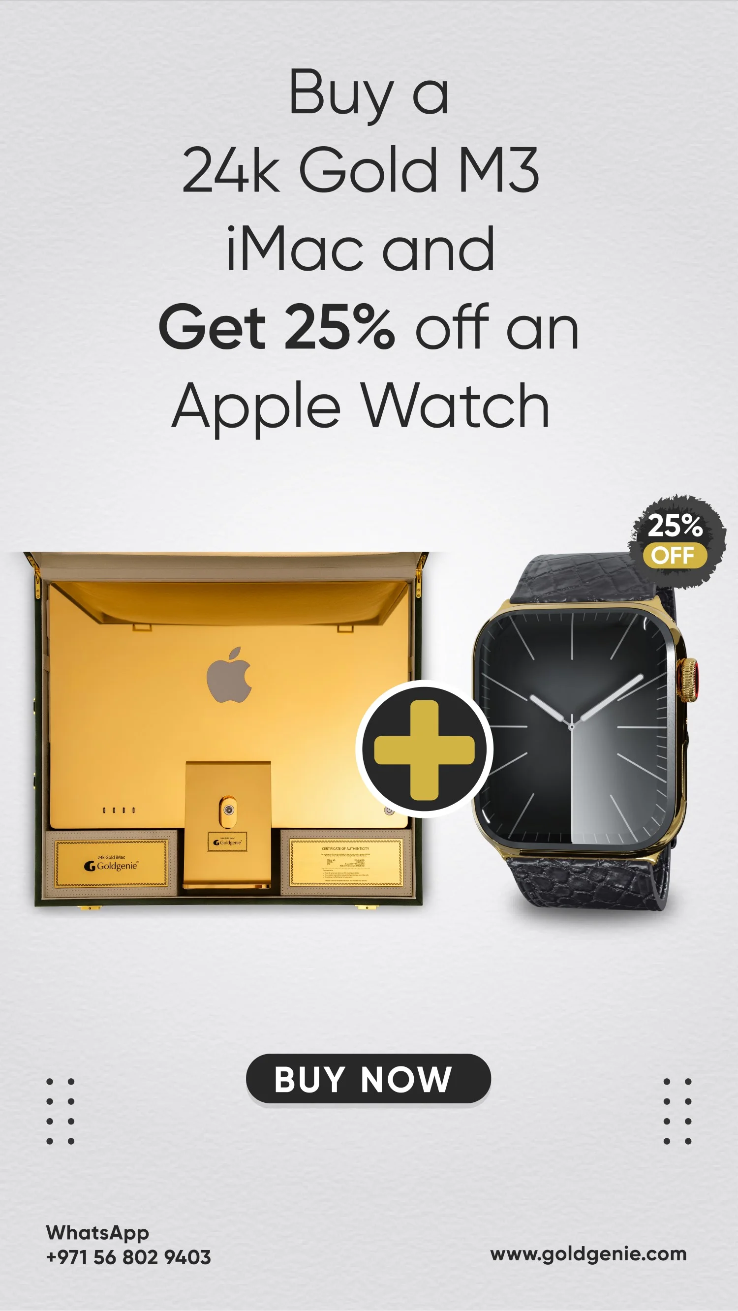 Buy a 24k Gold M3 iMac and get 25% off an Apple Watch