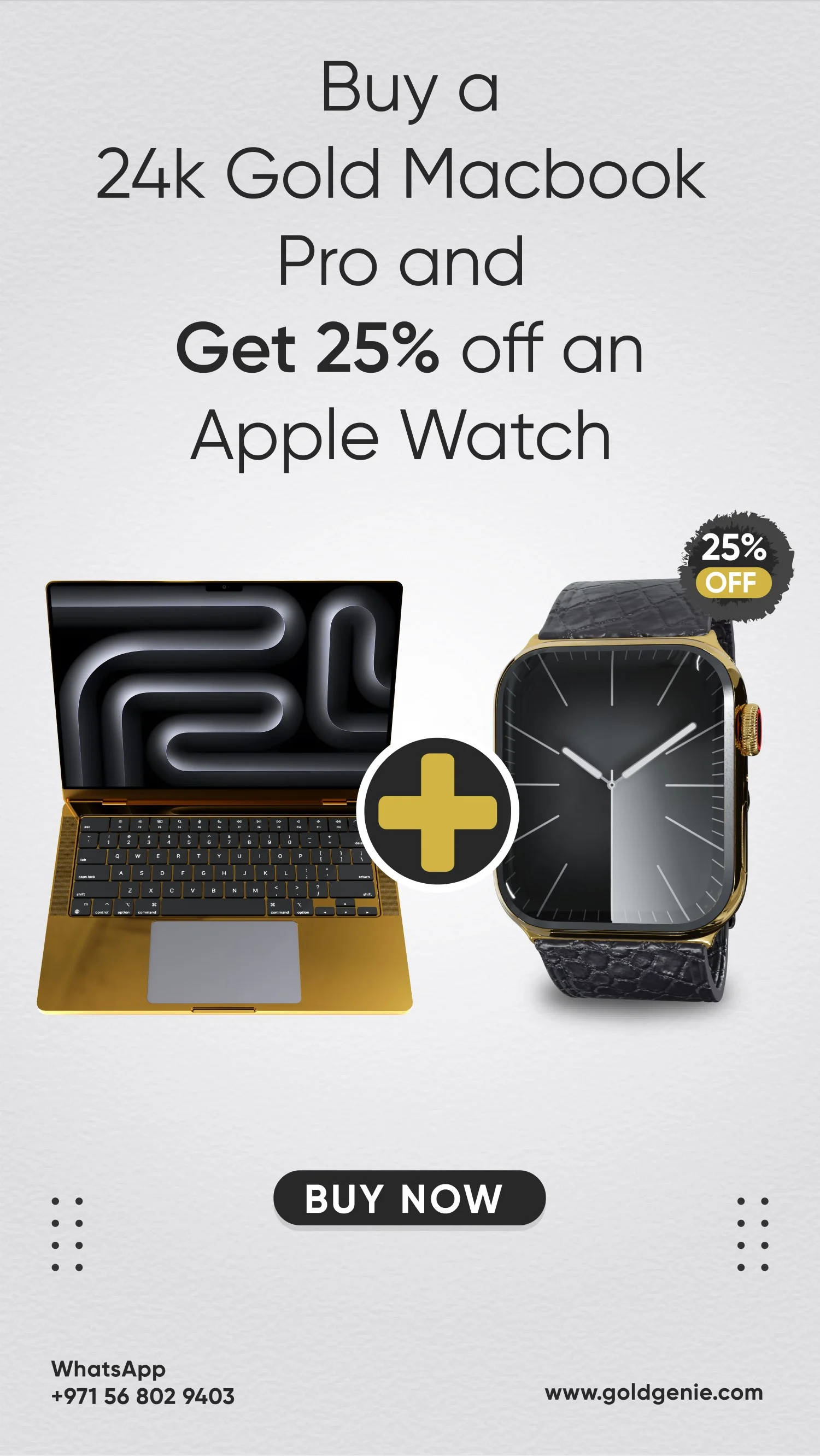 Buy a 24k Gold Macbook Pro and get 25% off an Apple Watch