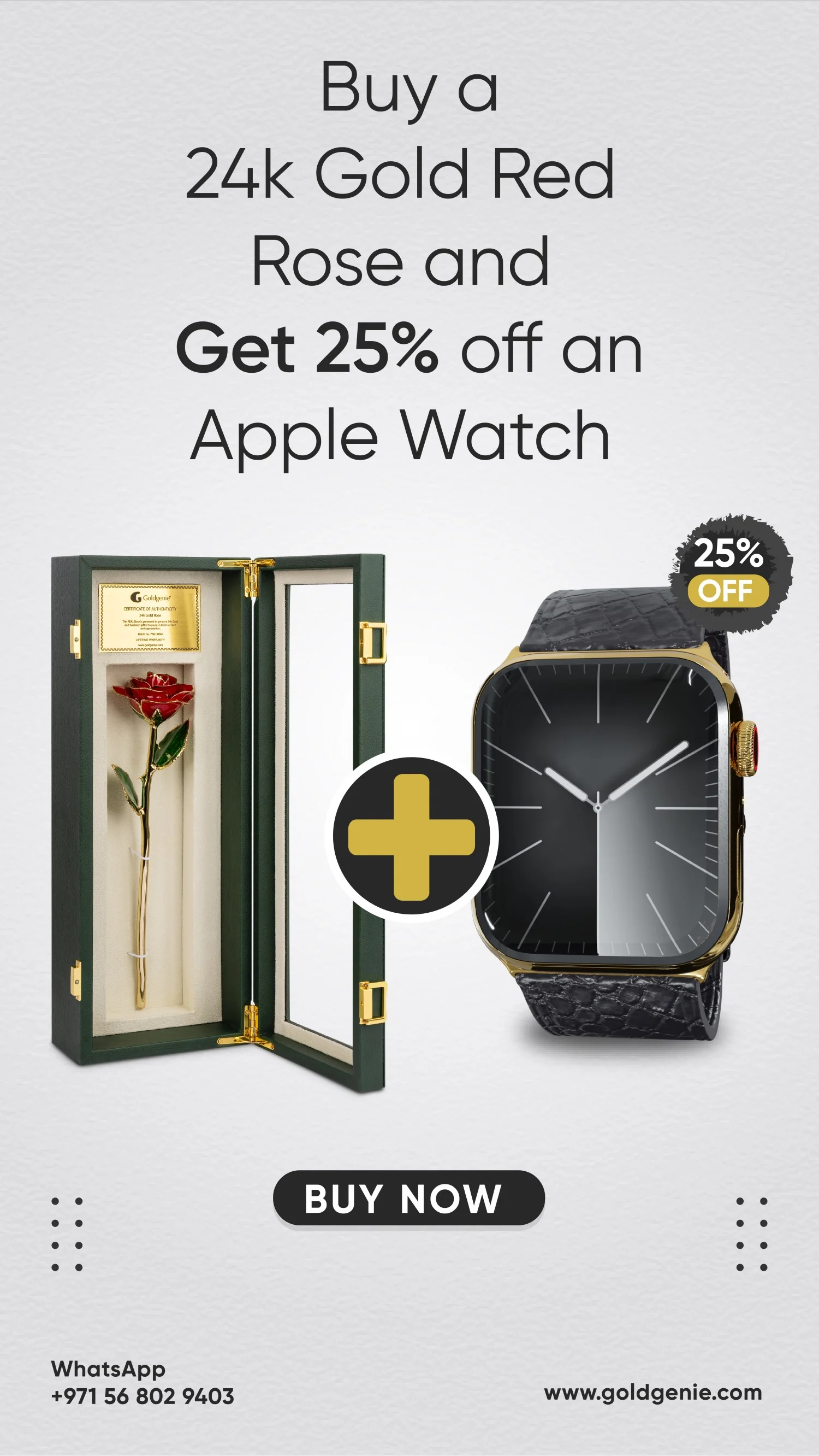 Buy a 24k Gold Red Rose and get 25% off an Apple Watch