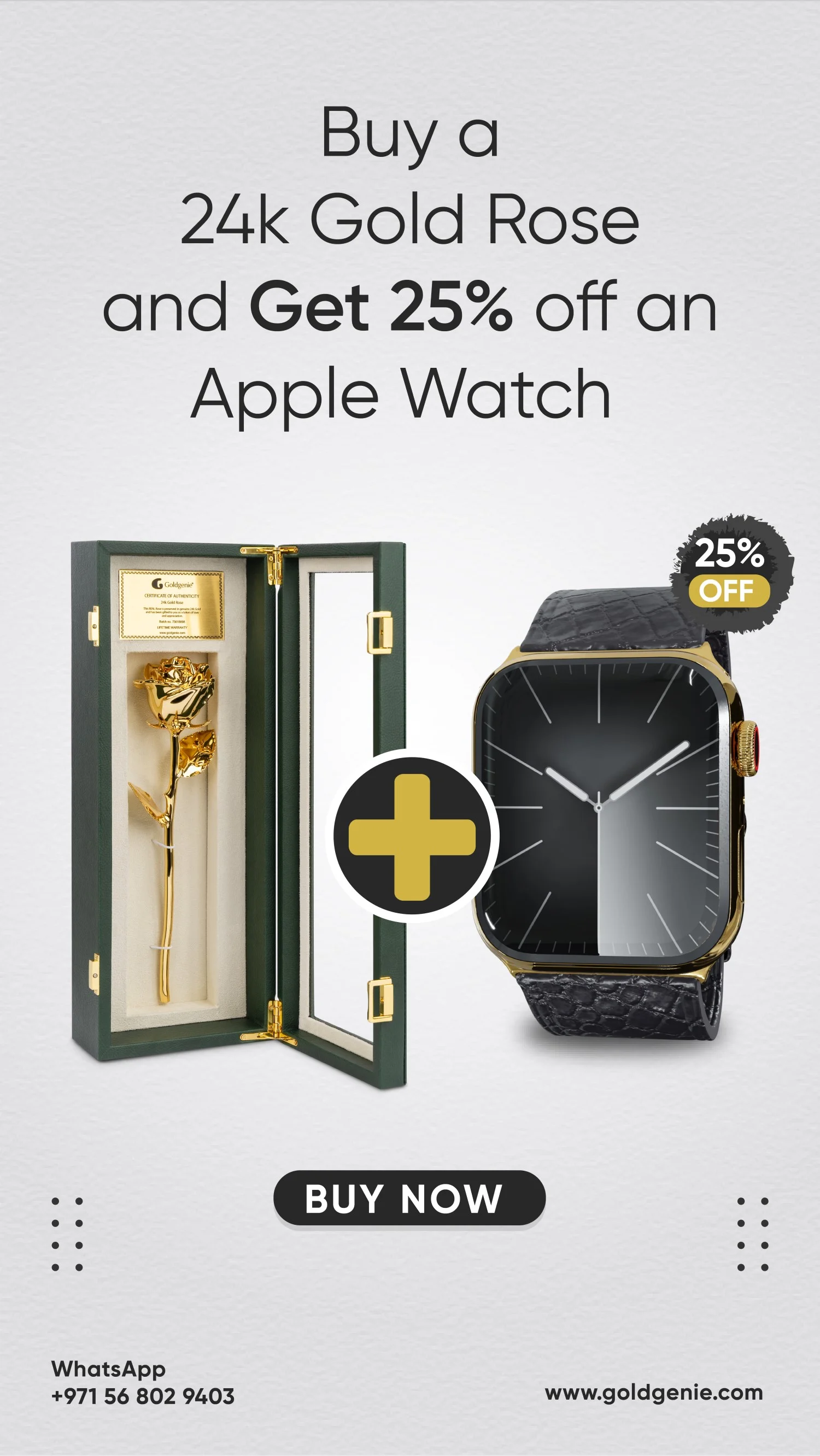 Buy a 24k Gold Rose and get 25% off an Apple Watch