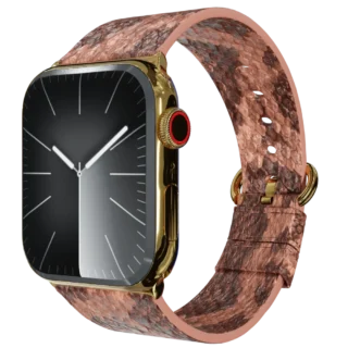 Gold Apple Watch 10 with Brown Python Strap