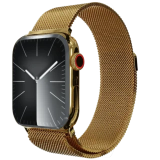 Gold Apple Watch 10 with Milanese strap