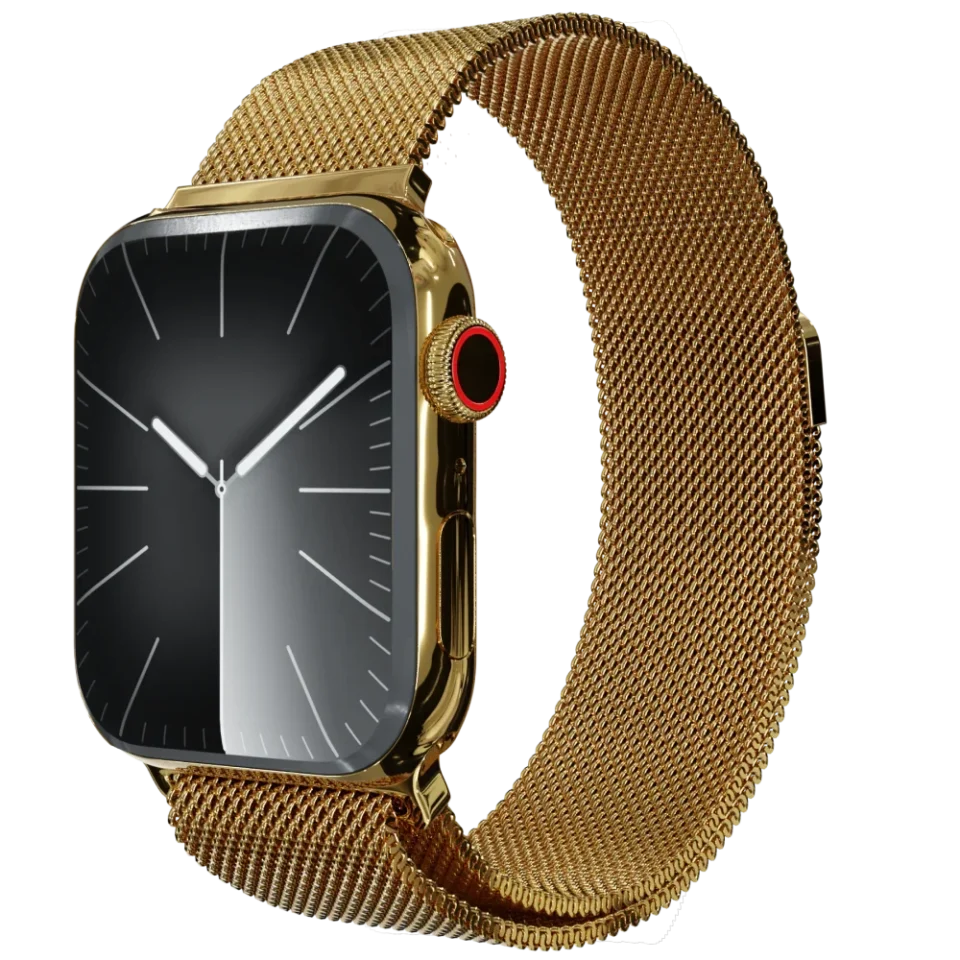 Gold Apple Watch 10 with Milanese strap