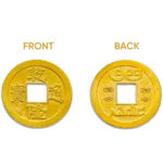 18k Solid Gold I Ching Coin front and back