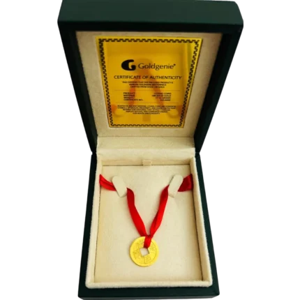 18k Solid Gold I Ching Coin in luxury box