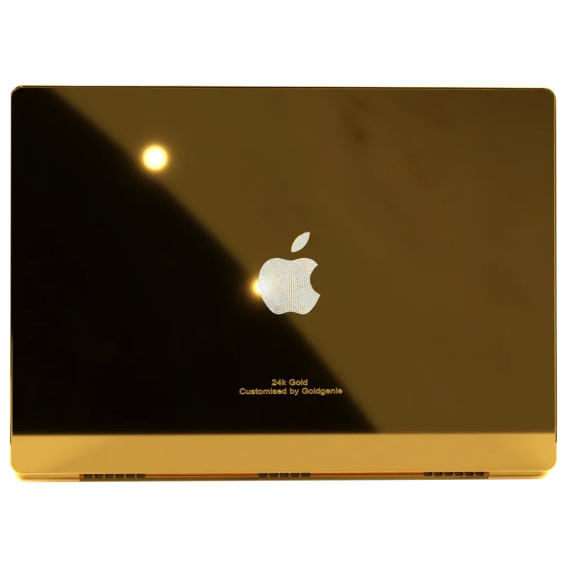 24k Gold MacBook Pro 16 inch Diamond Logo