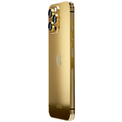 24k Gold Rose Gold Platinum iPhone 15 Pro Pro Max with Crystal bezel Logo