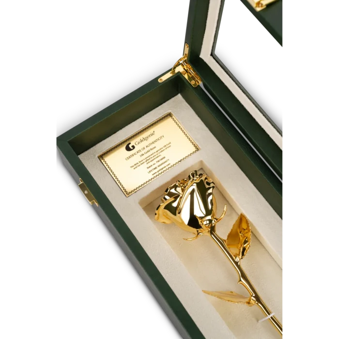 24k Gold Rose in Luxury window pane gift box