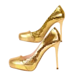 24k Gold Shoes side view