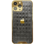 Black Croc Leather iPhone 15 Pro Pro Max min