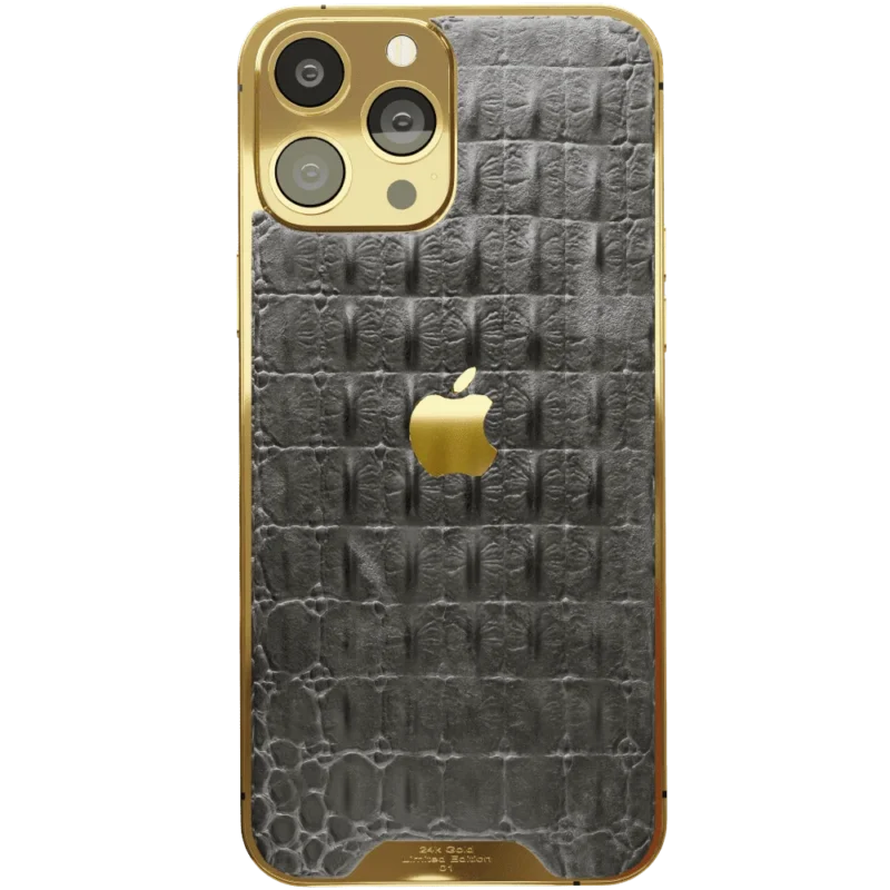 Black Croc Leather iPhone 16 Pro Pro Max.webp