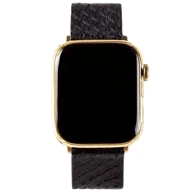 Black Python Apple Watch 9 Strap Front