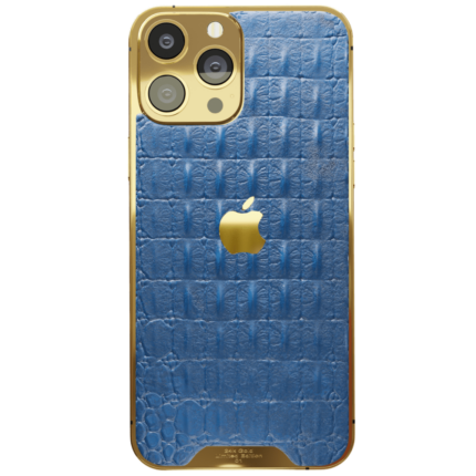 Blue Croc Leather iPhone 15 Pro Pro Max