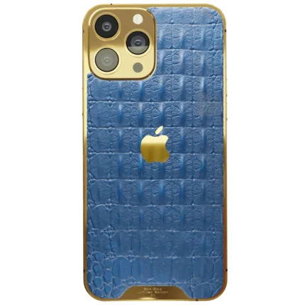 Blue Croc Leather iPhone 15 Pro Pro Max