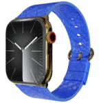 Gold Apple Watch 10 with Blue Python Strap