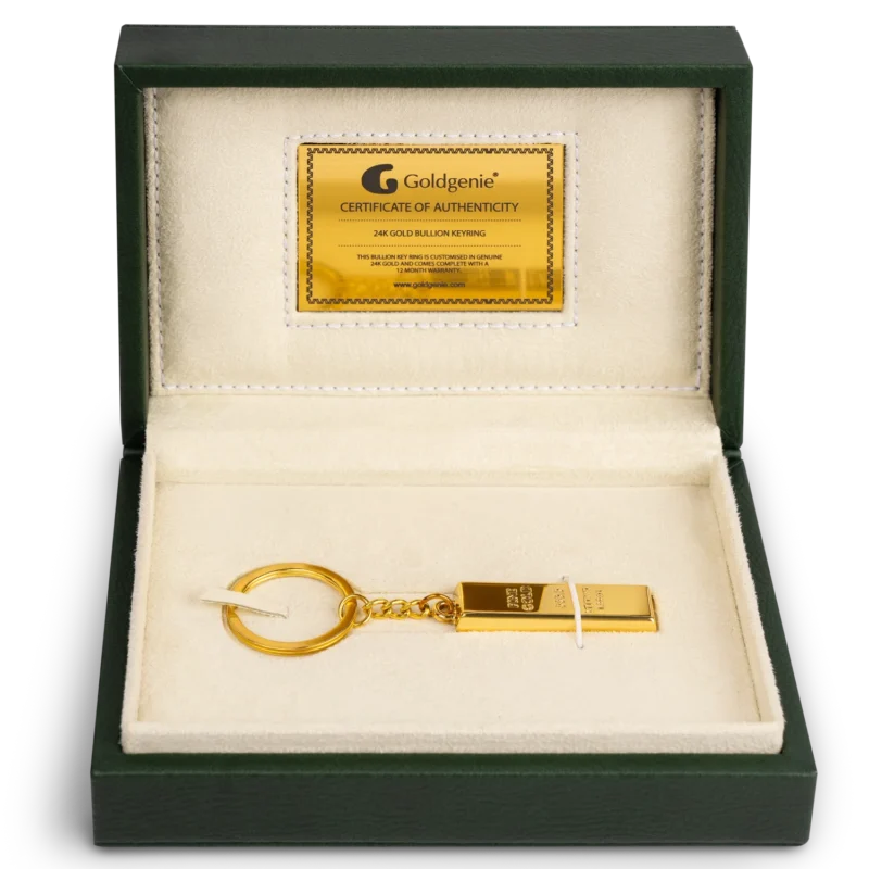 Gold Bullion Key Ring in luxury box