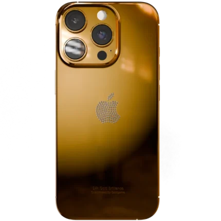 Luxury 24k Gold iPhone 16 ProPro Max Crystal bezel & Logo