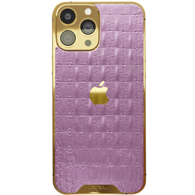 Pink Croc Leather iPhone 15 Pro Pro Max min