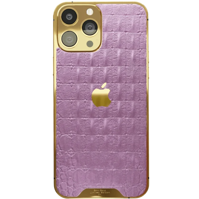 Pink Croc Leather iPhone 16 Pro Pro Max.webp