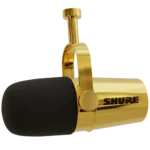 The SHURE MV57 – 24k Gold Plated Podcast Microphone