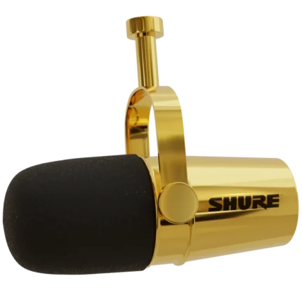 The SHURE MV57 – 24k Gold Plated Podcast Microphone