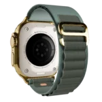 Ultra 2 Watch with Green Ocean Band 24k Gold Customized back