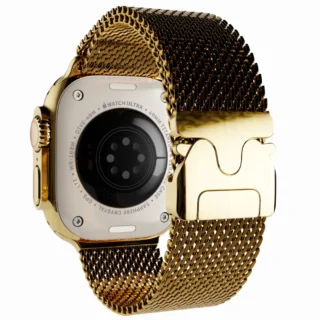 Ultra Watch 2 Titanium Milanese Loop 24k Gold Customized back view