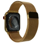 gold apple watch 9 with milanese strap 2