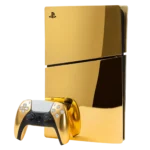 24k gold plated PS5 Slim console with matching controller