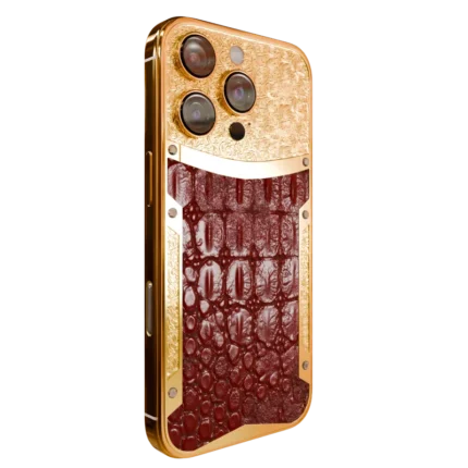 Brown Croc Supreme iPhone 16 Pro and Pro Max side