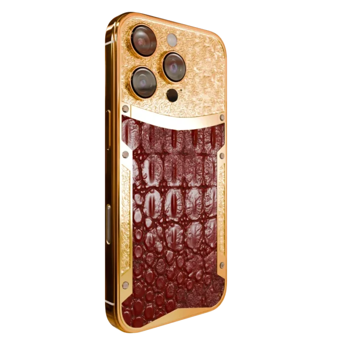 Brown Croc Supreme iPhone 16 Pro and Pro Max side