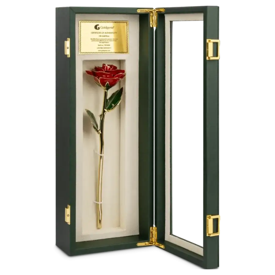 24k Gold Red Roses Luxury