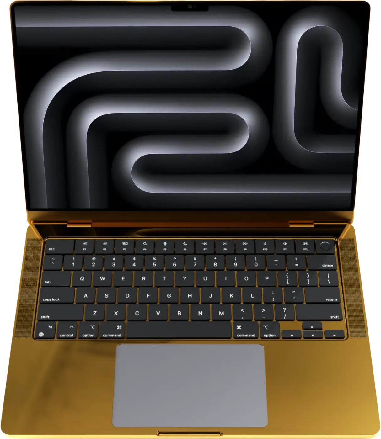 24k Gold MacBook Pro top view