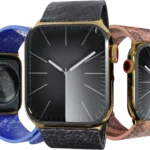 24k Gold Apple Watch 10 Premium Python Straps – Brown, Blue & Black