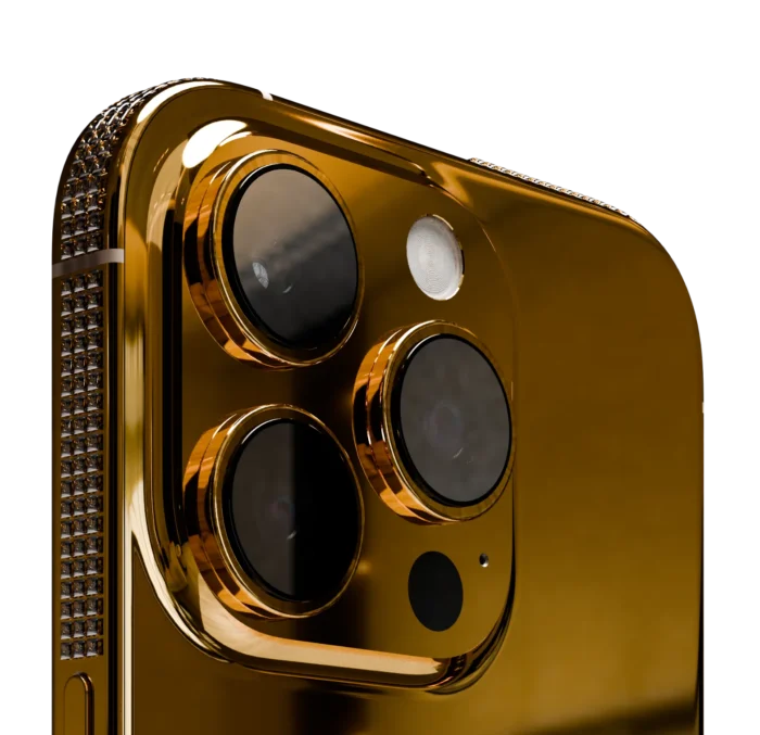 Luxury 24k Gold iPhone 17 ProPro Max Diamond bezel Logo
