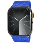 Gold Apple Watch 11 with Blue Python Strap front