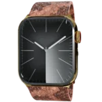Gold Apple Watch 11 with Brown Python Strap front