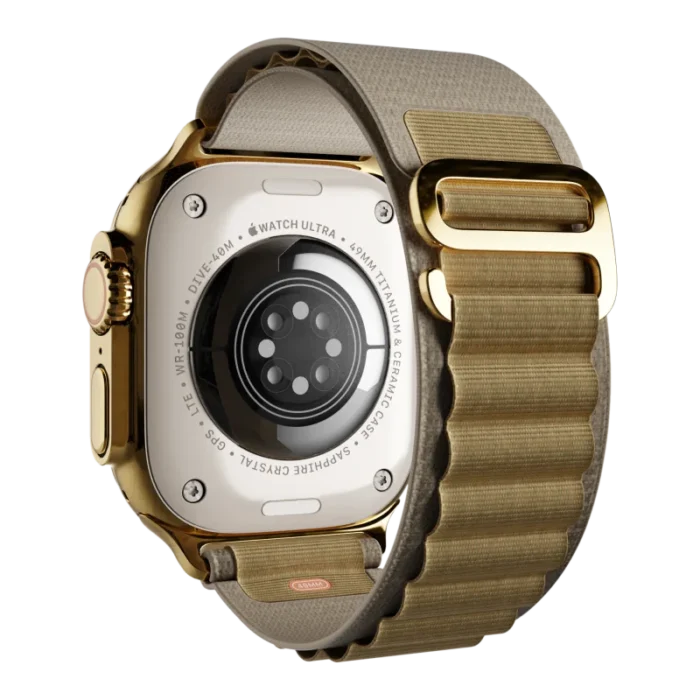 Ultra 3 Watch with Alpine Loop Band 24k Gold Customized back 1