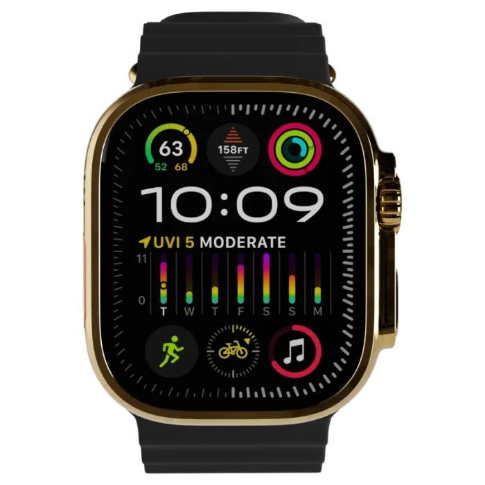 Ultra 3 Watch with Black Ocean Band 24k Gold Customize